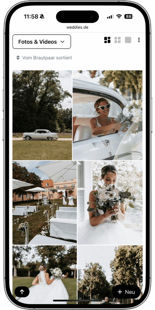 QR-Code Bilder hochladen Hochzeit