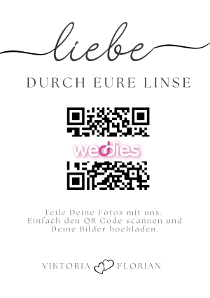 Foto App Hochzeit - QR-Code Vorlage-schwarz-weiß