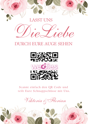 QR-Code Bilder hochladen - QR-Code Vorlage rosa